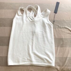 Tailored Design fleece Gardenia White Women's Tank Top criss cross back straps